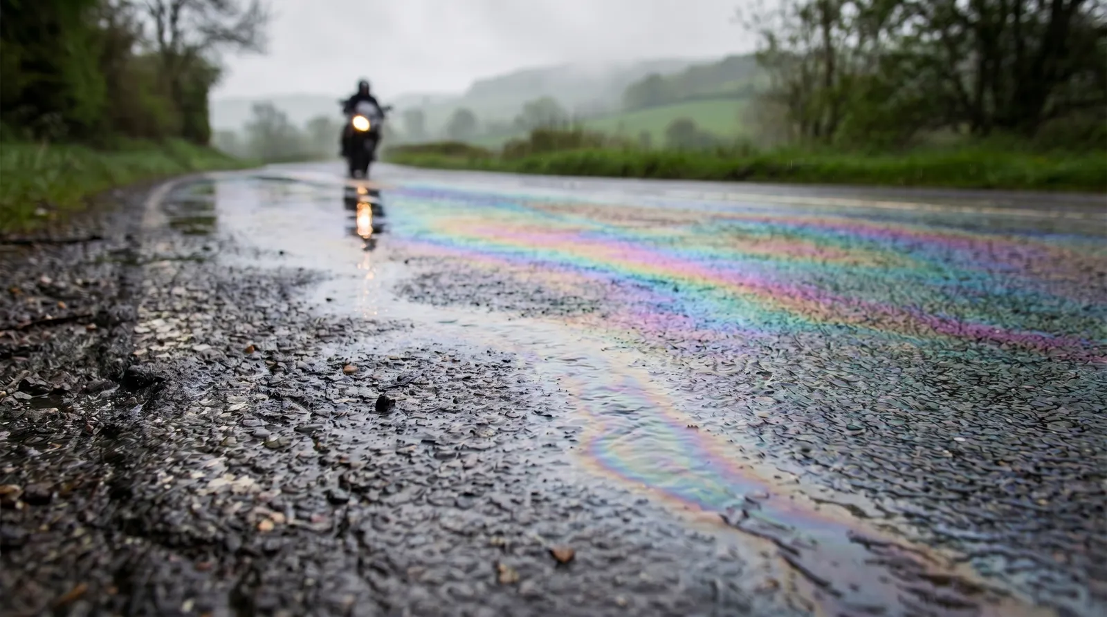 Ölfallen auf der B308 im Allgäu: Polizei sucht Motorradfahrer als Zeugen